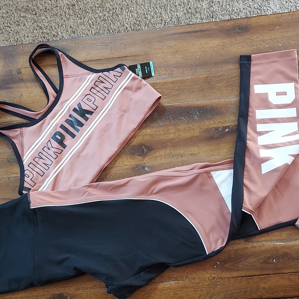 NWT VS Pink leggings & bra set